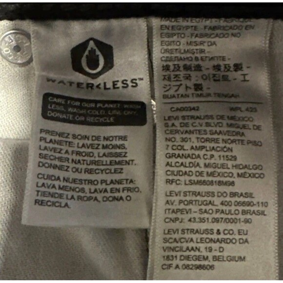 Levis 505 Jeans Mens 46x32 Black Casual Relaxed Straight Leg Denim Pants - Picture 8 of 11